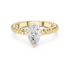 Pear Cut Certified Lab-Grown Diamond 1.00ct Solitaire Twisted Rope Ring