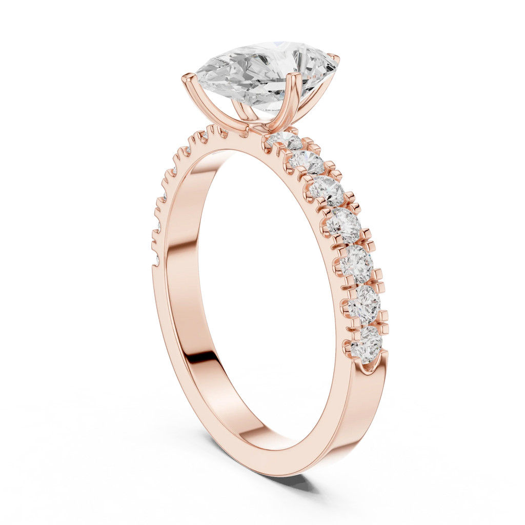 1.49 CTW Pear Diamond White Gold Moissanite Engagement Ring
