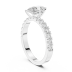 1.49 CTW Pear Diamond White Gold Moissanite Engagement Ring
