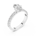 1.49 CTW Pear Diamond White Gold Moissanite Engagement Ring