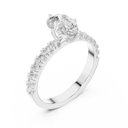 1.49 CTW Pear Diamond White Gold Moissanite Engagement Ring