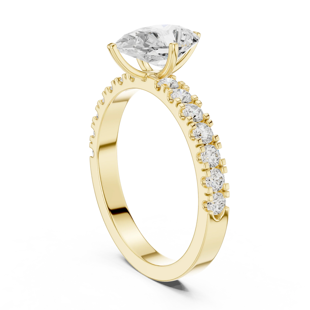 1.49 CTW Pear Diamond White Gold Moissanite Engagement Ring