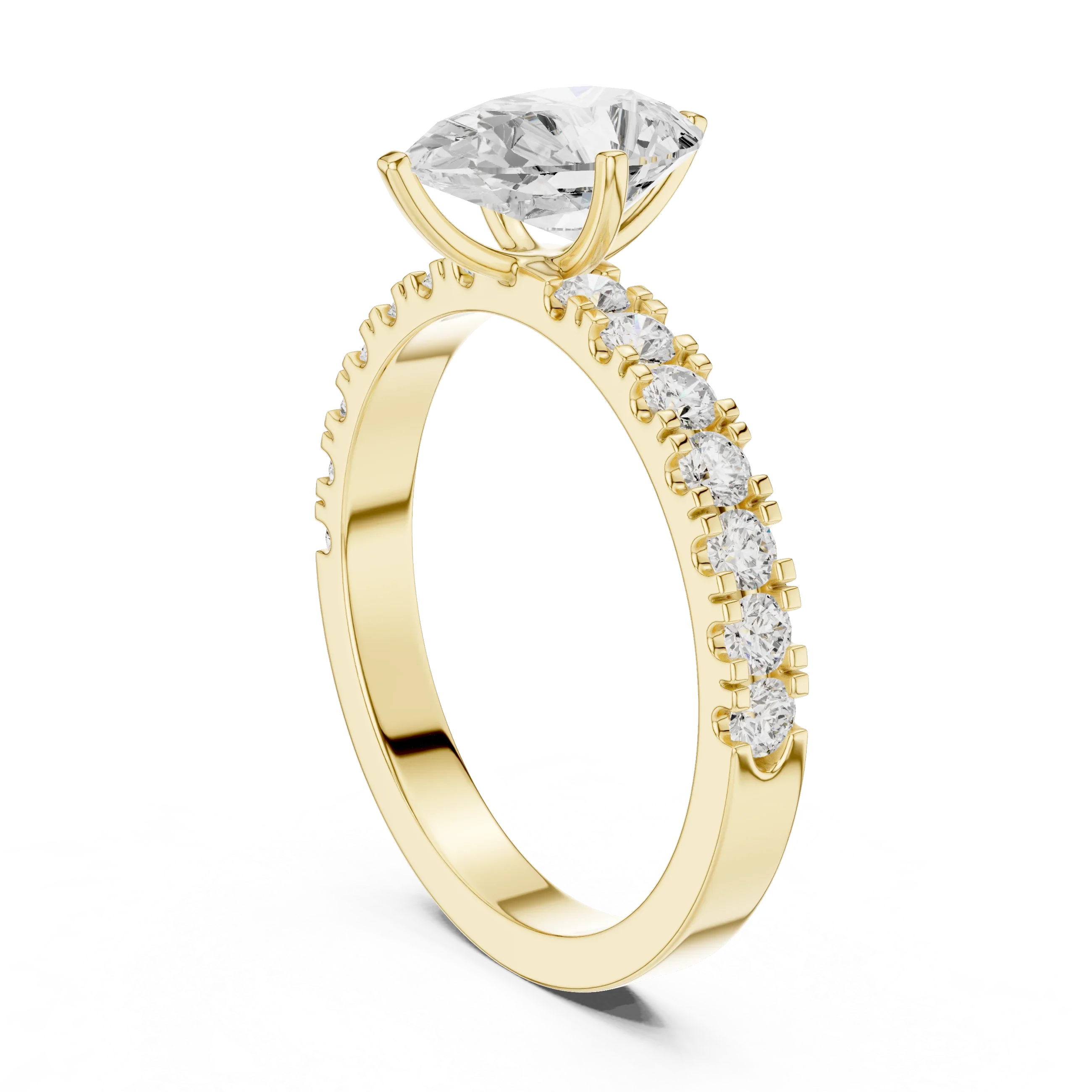 1.49 CTW Pear Diamond White Gold Moissanite Engagement Ring