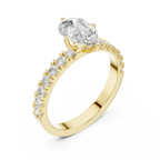 1.49 CTW Pear Diamond White Gold Moissanite Engagement Ring