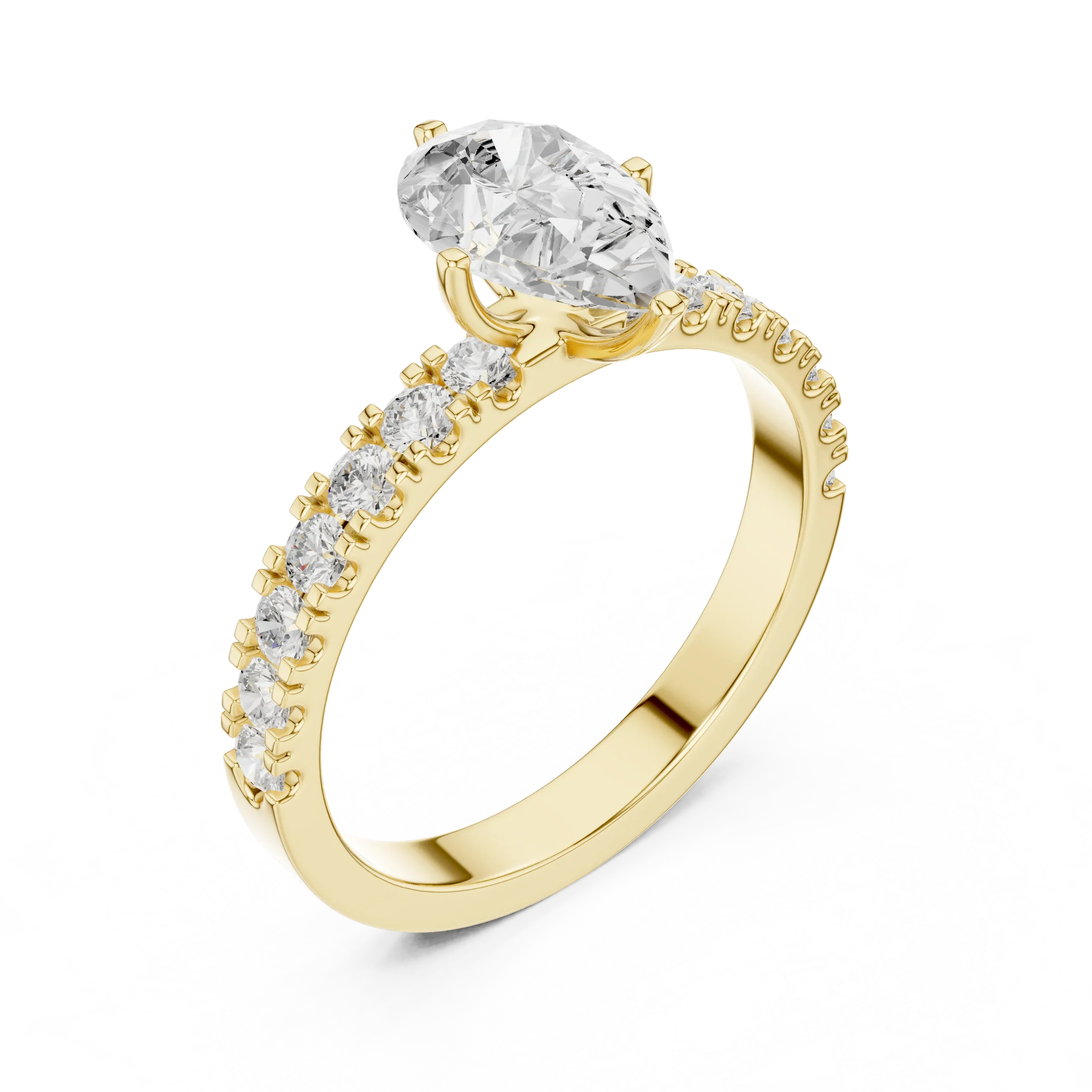 1.49 CTW Pear Diamond White Gold Moissanite Engagement Ring