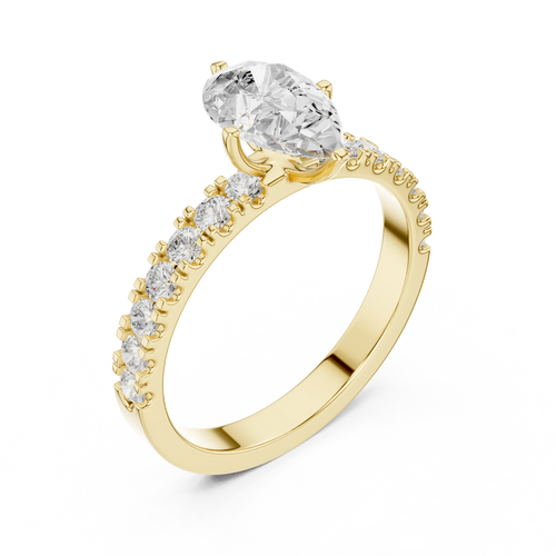 1.49 CTW Pear Diamond White Gold Moissanite Engagement Ring