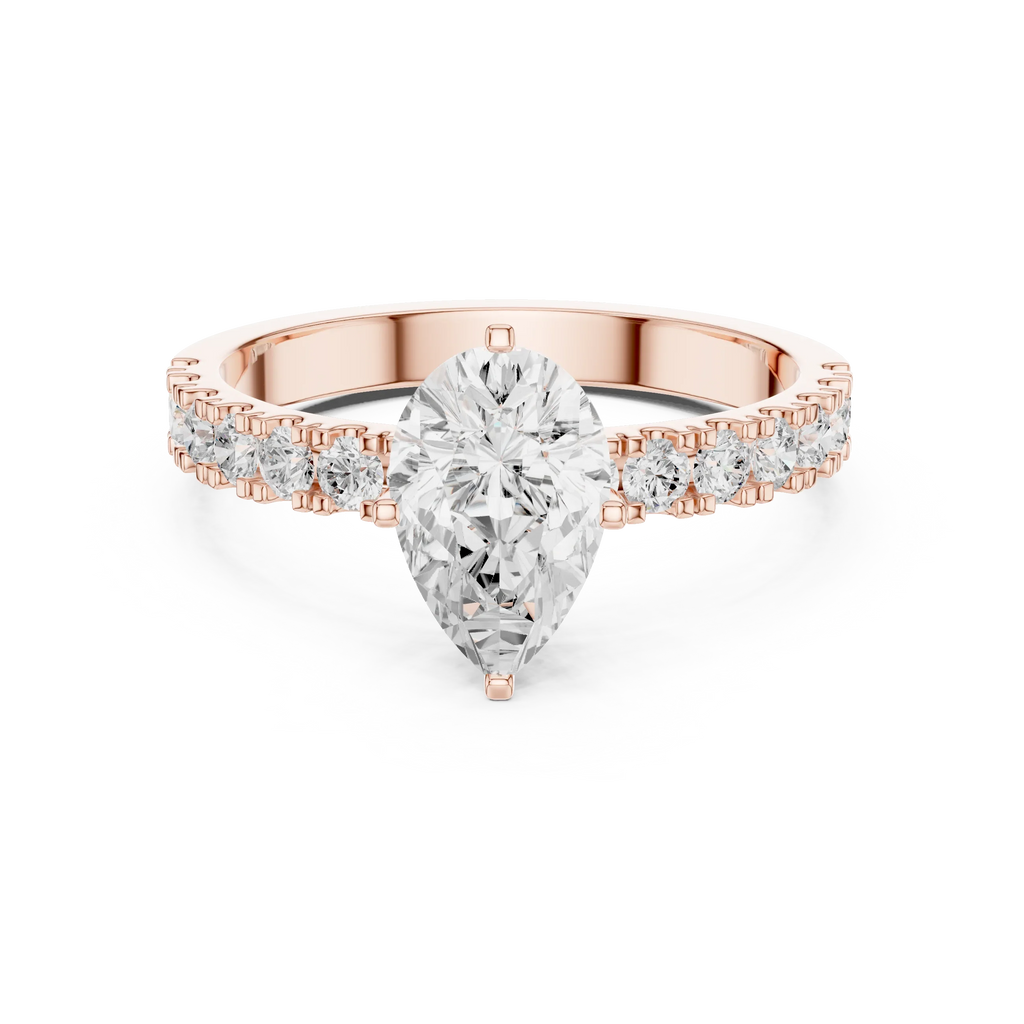1.49 CTW Pear Diamond White Gold Moissanite Engagement Ring