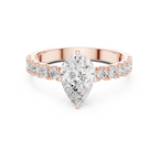 1.49 CTW Pear Diamond White Gold Moissanite Engagement Ring