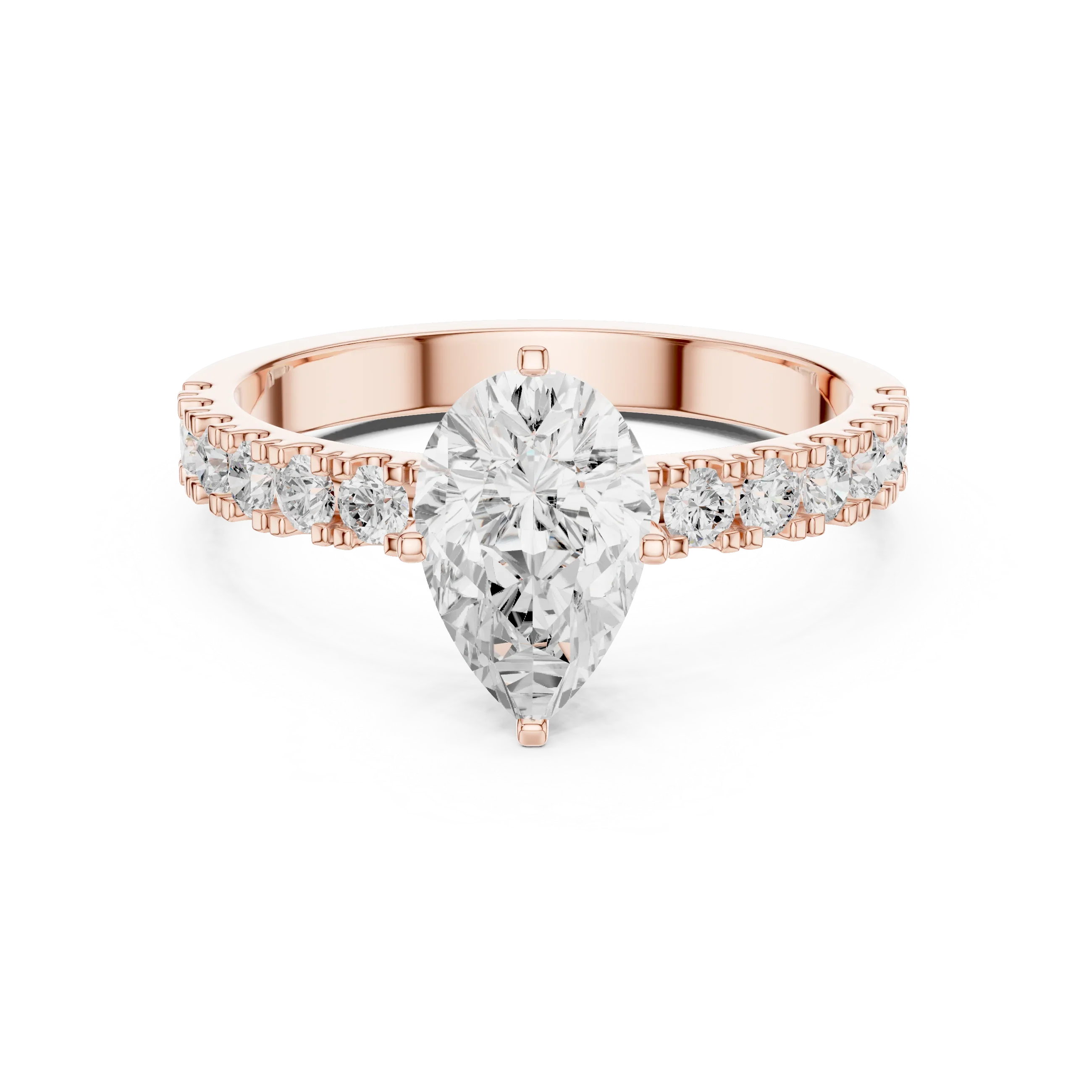 1.49 CTW Pear Diamond White Gold Moissanite Engagement Ring