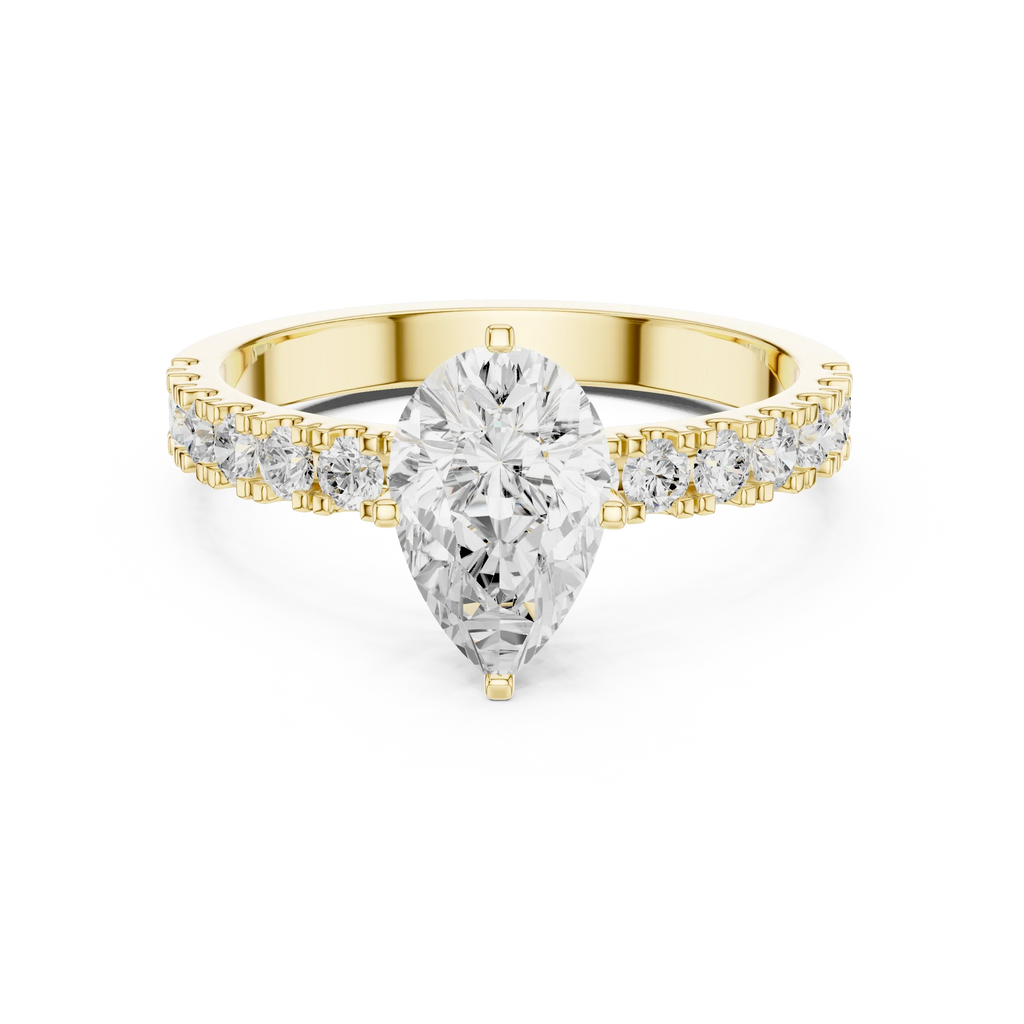 1.49 CTW Pear Diamond White Gold Moissanite Engagement Ring