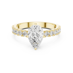 1.49 CTW Pear Diamond White Gold Moissanite Engagement Ring