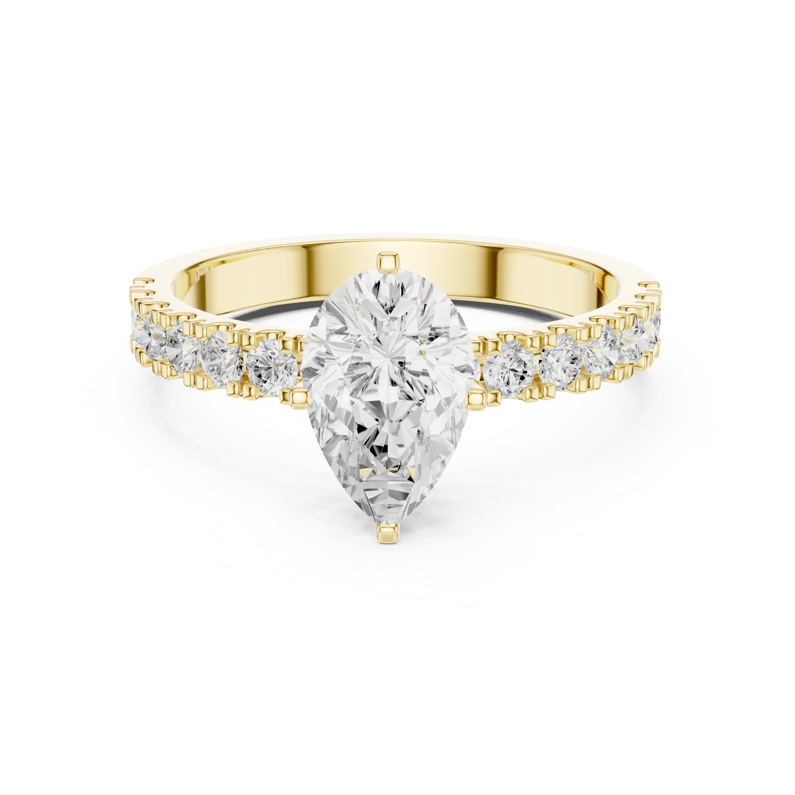 1.49 CTW Pear Diamond White Gold Moissanite Engagement Ring