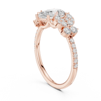 14K White Gold 1.43 CT Pear VVS1 Floral Cluster Moissanite Engagement Ring