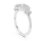 14K White Gold 1.43 CT Pear VVS1 Floral Cluster Moissanite Engagement Ring