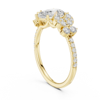 14K White Gold 1.43 CT Pear VVS1 Floral Cluster Moissanite Engagement Ring