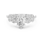 14K White Gold 1.43 CT Pear VVS1 Floral Cluster Moissanite Engagement Ring