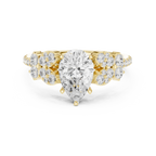 14K White Gold 1.43 CT Pear VVS1 Floral Cluster Moissanite Engagement Ring