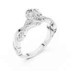 14K White Gold D Color Infinity Pear Moissanite Engagement Ring