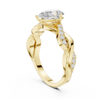 14K White Gold D Color Infinity Pear Moissanite Engagement Ring