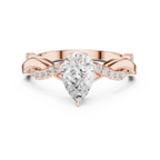 14K White Gold D Color Infinity Pear Moissanite Engagement Ring