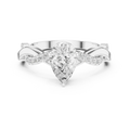 14K White Gold D Color Infinity Pear Moissanite Engagement Ring