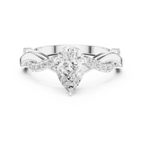 14K White Gold D Color Infinity Pear Moissanite Engagement Ring