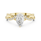 14K White Gold D Color Infinity Pear Moissanite Engagement Ring