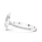 Pear Halo Pave Band 10K Gold VVS1 Lab Diamond Ring IGI-Certified