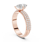 1.48 CTW Pear Moissanite Multi Row Engagement Diamond Ring