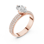 1.48 CTW Pear Moissanite Multi Row Engagement Diamond Ring