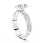 1.48 CTW Pear Moissanite Multi Row Engagement Diamond Ring