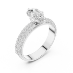 1.48 CTW Pear Moissanite Multi Row Engagement Diamond Ring