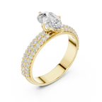 1.48 CTW Pear Moissanite Multi Row Engagement Diamond Ring