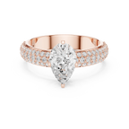 1.48 CTW Pear Moissanite Multi Row Engagement Diamond Ring