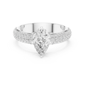 1.48 CTW Pear Moissanite Multi Row Engagement Diamond Ring