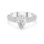 1.48 CTW Pear Moissanite Multi Row Engagement Diamond Ring