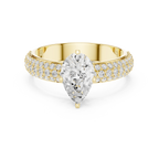 1.48 CTW Pear Moissanite Multi Row Engagement Diamond Ring