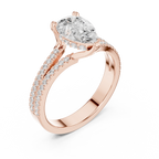 10K White Gold Split Shank 1.34 CTW Pear VVS1 Moissanite Engagement Ring