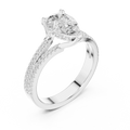 10K White Gold Split Shank 1.34 CTW Pear VVS1 Moissanite Engagement Ring