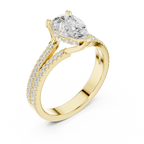 10K White Gold Split Shank 1.34 CTW Pear VVS1 Moissanite Engagement Ring
