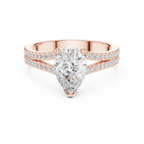10K White Gold Split Shank 1.34 CTW Pear VVS1 Moissanite Engagement Ring