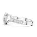 10K White Gold Split Shank 1.34 CTW Pear VVS1 Moissanite Engagement Ring