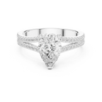 10K White Gold Split Shank 1.34 CTW Pear VVS1 Moissanite Engagement Ring