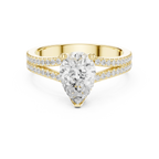 10K White Gold Split Shank 1.34 CTW Pear VVS1 Moissanite Engagement Ring