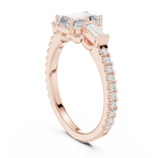 Three Stone Baguette 1.46 CTW Emerald White Gold VVS1 Cocktail Moissanite Diamond Ring