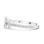 Three Stone Baguette 1.46 CTW Emerald White Gold VVS1 Cocktail Moissanite Diamond Ring