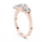 1.82 CTW Three Stone Pear D Color VVS1 10K White Gold Lab Grown Diamond Bridal Ring