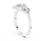 1.82 CTW Three Stone Pear D Color VVS1 10K White Gold Lab Grown Diamond Bridal Ring