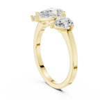 1.82 CTW Three Stone Pear D Color VVS1 10K White Gold Lab Grown Diamond Bridal Ring