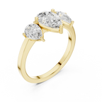 1.82 CTW Three Stone Pear D Color VVS1 10K White Gold Lab Grown Diamond Bridal Ring